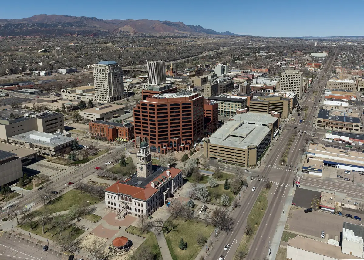 Downtown Colorado Springs from above