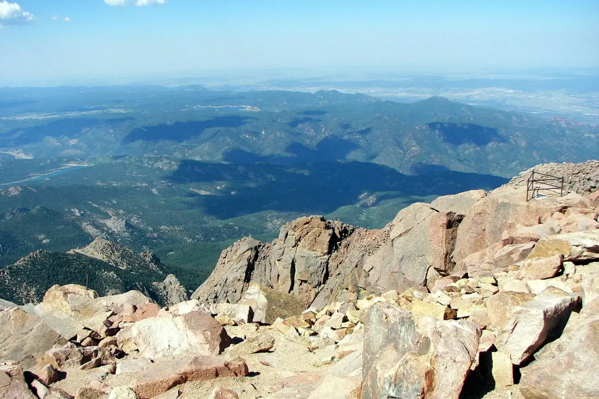 View northeast from the summit of Pikes Peak